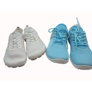 HF White & Saguaro Green Shoes Lightweight Mesh Barefoot Size 40 Lot 2 Pair